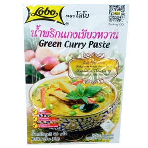 LOBO Geen Cuy Paste 50 Gams x 3 Packs (Halal c 로보 그린 카레 페이스트 50그램 x 3팩 (할랄 인증) / 제조사 BENJAWAN sh, 176.9g, 1개