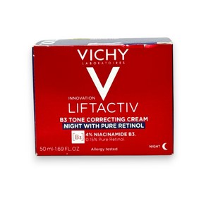 레티놀 나이트 수분 크림 Vichy Liftactiv B3 Tone Coecting With Pue 50ml/1.69 온스(1온스=약30g) New