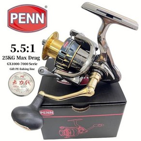 PENN GX1000-7000 낚시 릴 13 + 1 하이 엔드 베어링 25kg 최대 드래그 보너스 PE 낚싯줄 선물, 01 1000의 시리즈