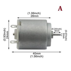 260 미니 모터 스테인레스 스틸 모터 DC 3-12V 전기 기계 도구 고속 장난감 자동차 팬 DIY 모터 40x24mm, 1개