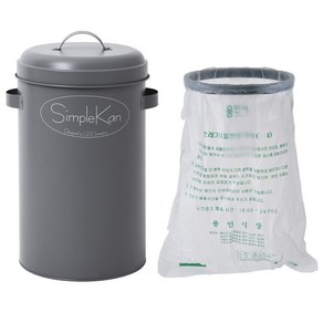 심플캔 종량제 휴지통 20L, 심플캔 무광그레이 20L