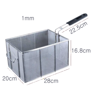 JINGHENG 업소용 사각 튀김기 치킨 감자튀김 후라이드 건지기 기름망 바구니 상업용 여과망, 오버사이즈초미세망1mm, 1개