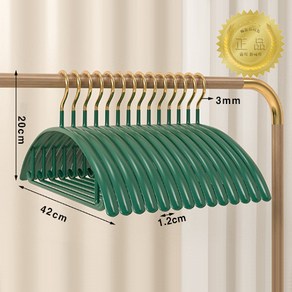 메종드리빙 흘러내림없는 논슬립 실리콘 코팅 골드훅 고급형 어깨 뿔 방지 옷걸이, 10개, 그린