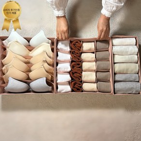 수앤홈 프리미엄 업그레이드 접이식 칸막이 속옷 정리함, 1세트, 핑크
