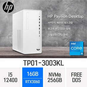 HP 파빌리온 TP01-3003kl - RTX3060 탑재 데스크탑, Fee DOS, 256GB, 16GB