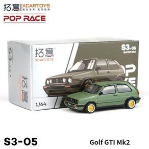 Xcatoys PopRace 1/64 모델 자동차 슈퍼 합금 다이캐스트 차량 장난감 컬렉션 십대 성인용 선물, [01] GTI MK2, 1개