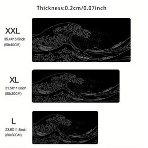 컴퓨터 XL 마우스 패드 키보드 패드 마우스 매트 블랙 바다 파도 게이머 소프트 오피스 카펫 테이블 매트 데스크탑 마우스 패드, 일본 흑해 물결