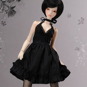 돌모아 구체관절인형의상 56cm 60cm SD13 블랙 뷔스티에 프릴 원피스 드레스 SD - Rallala Dress (Black)