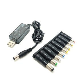 USB DC5V ~ 12V 9V 전원 케이블 USB에서 DC 잭 어댑터 와이어 USB 부스트 전원 코드, [01] 조정 가능한 9 12V 린, 1개