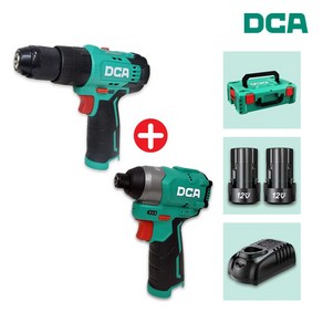 DCA ADKIT25 콤보세트 12V 2.0Ah 2팩/고속충전기 ADPL04-8+ADJZ23-10iZ/임팩+햄머 콤보세트 케이스, 1개