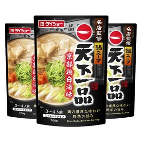 천하일품 나베 스프 교토 계백탕맛 스트레이트 타입, 3개, 700g