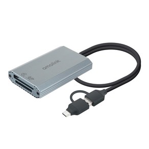 컴스 USB 3.2 Gen2 CF expess Type B & UHS-II SDXC SDHC 듀얼슬롯 카드리더기, FW527, 그레이, 1개