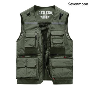 Sevenmoon M-4XL 멀티 포켓 베스트 등산조끼 낚시조끼