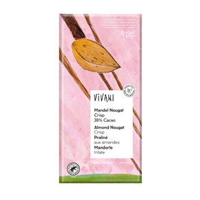 Vivani 비바니 아몬드 누가 크리스피 초콜릿 80g, 1개