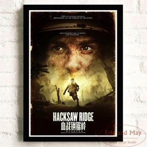 노 브랜드 Sandet Hacksaw Ridge 포스터 및 인쇄 캔버스 페인팅 아트 벽 Pictu 룸 D에서 전쟁 테마 영화 0416 Movie, no fame