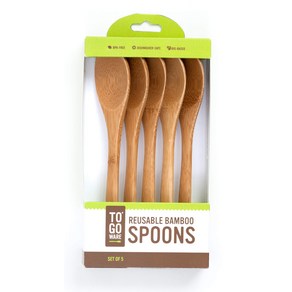 TO GO WARE Bamboo Reusable Spoons  No BPA o Phthalates  Dishwashe-Safe  Nonstick Suface Safe, Geen,White, 1개