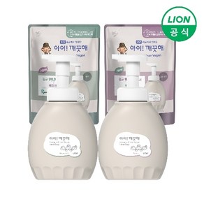 라이온코리아 [라이온] 아이깨끗해 핸드워시 프리미엄 클린비건 용기 450ml + 리필 400ml (무향/피오니향 택1), 피오니향, 1개