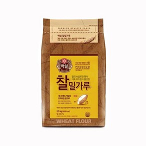 요리친구 CJ백설 찰밀가루 2.5kg CJ백설 O1EA, 1개