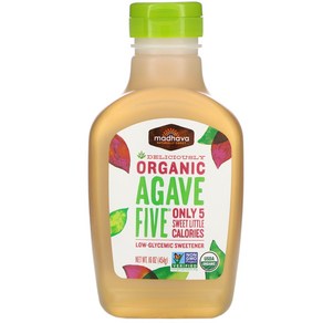 Madhava Natual Sweetenes Oganic Agave Five Low-Glycemic Sweetene 16 oz (454 g), 1개