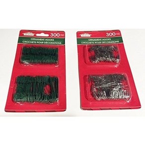 Christmas House Metal Ornament Hooks 300-ct. Packs (COLORS 크리스마스 하우스 금속 장식품 후크 300개 팩(색상은 다를 수 있음