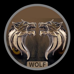 자동차 디자인 WOLF 늑대 엠블럼(좌우2개1세트)