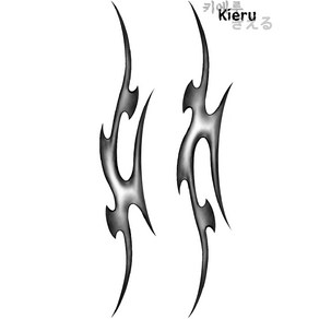 가시 번개 대형 판박이 타투 스티커, 2.아이언, 1개