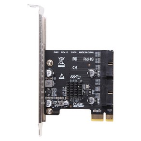 PCI-E USB 3.0 확장 카드 어댑터 2포트 USB3.0 허브 내부 19/20핀 헤더 PCIE PCI Expess to USB3.0 어댑터, 한개옵션0