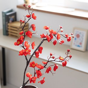 봄마중 홍매화가지 매화 꽃 리얼 고급 프리미엄 인테리어 조화 가지 90cm