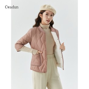 Cwadun 숙녀 가벼운 따뜻한면 패딩 재킷 기모 QWE923