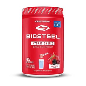 BIOSTEEL 하이드레이션 믹스 - 무설탕 필수 전해질 스포츠 드링크 파우더 - 믹스 베리 - 45회 분량