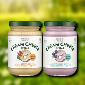 복음자리 식물성 무화과 크림치즈190g 1개+ 식물성 블루베리 크림치즈190g 1개 부드러운 달콤한, 무화과 크림치즈+블루베리 크림치즈, 1개, 190g