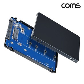 IH285 Coms M.2 NGFF SSD to SATA 3 변환 2.5형 외장하드 케이스 알루미늄 블랙, 1개