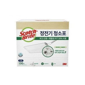 3M 스카치브라이트 정전기 청소포 대형 150매입, 1개