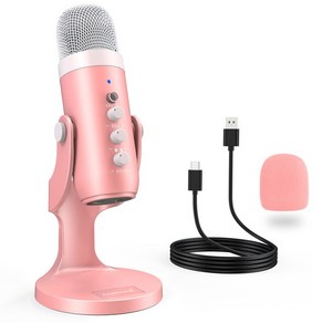 Asm마이크 아이돌 스탠드 asm 보컬 강의 유선 노래 마이크 ZealSound-USB 콘덴서 컴퓨터 PC 마이크 플러, 02 pink