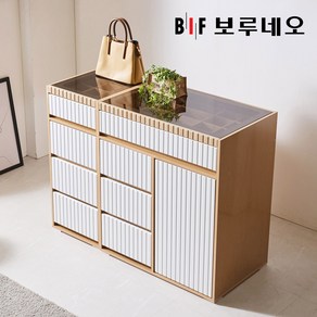 보루네오 데카 템바보드 드레스룸 아일랜드 수납장 1200 PL0121, 화이트, 화이트