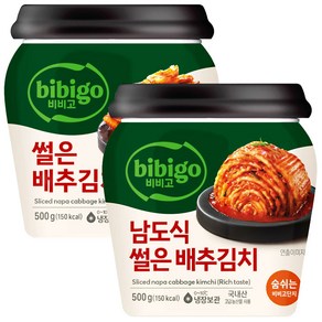 (냉장)비비고 썰은김치(더풍부)500gx1개+썰은김치(용기)500gx1개, 1세트, 500g