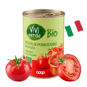 COOP 비비베르데 이탈리아 유기농 폴파 디 포모도로 토마토 퓨레 400g 무첨가물 Non GMO, 400g x 18개, 1개