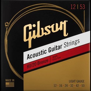 Gibson/SAGBRW12 80/20 Bonze Acoustic Guita Stings 1253 Light ギブソン, 1개