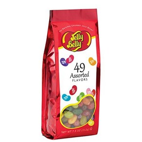 Jelly Belly 49 Assoted Jelly Bean Flavos - 7.5 O Jelly Belly 49가지 모듬 젤리빈 맛 - 7.5온스 기프트백 - 정품 공식, 1개, 212g