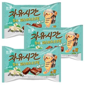 해태 자유시간 미니 쿠키앤피스타치오크림, 400g, 3개