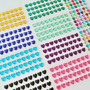 보석 하트 큐빅 스티커(18종), 1개, (2) 오로라 하트 스티커(12mm)