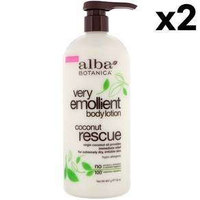 Alba Botanica Very Emollient Body Lotion 알바 보타니카 바디 로션 코코넛 레스큐 907g 2팩