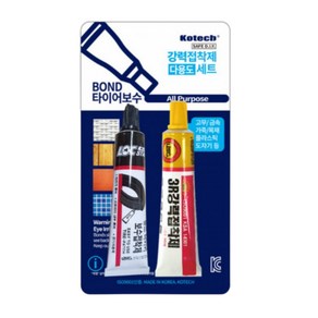 국산 1+1 코텍 타이어 본드 접착제 일반용 고무용 30ml, 반투명, 1개