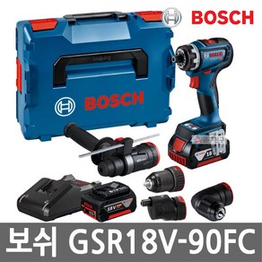 보쉬 GSR18V-90FC 충전 멀티 드릴 드라이버 18V 5.0Ah 2개 플렉시클릭 어댑터 4종포함 무선