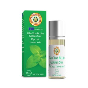 베트남 Golden Sta Hebal Oil Rolle 5ml Peppemint 허벌밤 5ml 페퍼민트 호랑이크림 허브성분 마사지크림, 1개