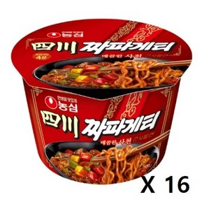 농심 사천 짜파게티 큰사발면 115g, 16개