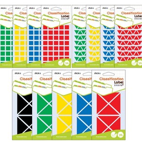(예현) 칼라 스티커 15개x1갑 모서리스티커 분류용 라벨 견출지 삼각 네모 별스티커, 3012 (하트)파랑