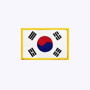 태극기 흰색 노랑테두리 패치 KF002 - 오버로크 벨크로 가방 전투복 자수 와펜 밀리터리 군인 군용