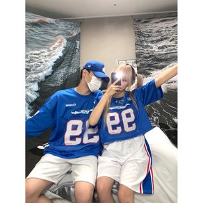 [크롭VER/흠뻑쇼] 99 매쉬 져지 럭비티 - 커플티 남녀공용 오버핏 y2k 헬스 운동 댄스 마실 여행 블록코어 힙한 반팔