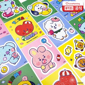 아이러브페인팅 BT21 DIY CUBIC 보석 데코스티커 젤리, 타타